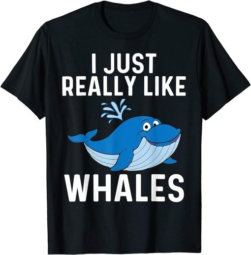 Funny Whale Art For Men Women Orca Narwhal Blue Whales T-Shirt