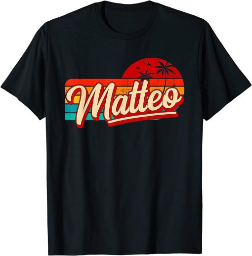 Mens Personal Name Matteo Retro Vintage First Name Matteo T-Shirt