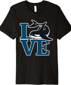 LOVE | Girls Orca Whale Shirt for Women | Cute Killer Whale Premium T-Shirt