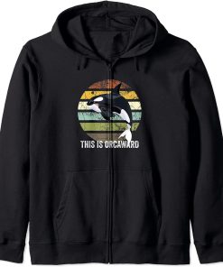 This Is Orcaward, Whale Lover Orca Zip Hoodie