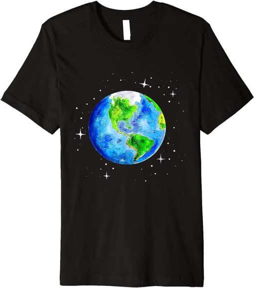 Earth Day 2023 Restore Save The Planet Earth Sea Turtle Art Premium T-Shirt