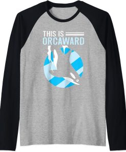 This Is Orcaward Awkward Humor Orca Orcas Raglan Baseball Tee