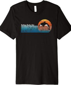 Vintage Buckroe Beach, VA Retro 80s Orca Sunset Premium T-Shirt