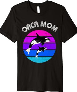 80s Orca Mom Retro Vintage Sunset Premium T-Shirt