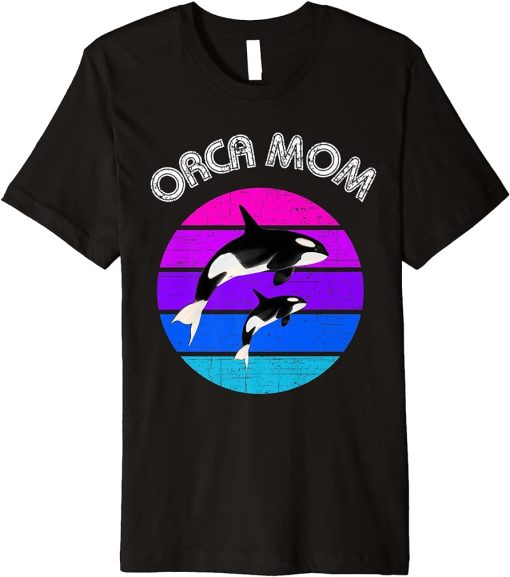 80s Orca Mom Retro Vintage Sunset Premium T-Shirt