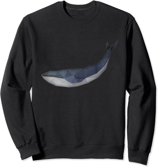 Whale T-Shirt Humpback Whale Polygon Geometric Sea Animal Sweatshirt